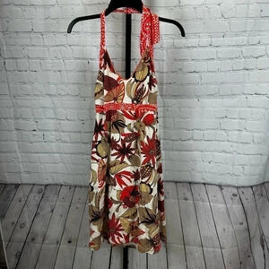 Patagonia liana Floral Halter Dress Women's Organic Cotton Size Medium